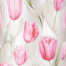 Artikel Windlicht aus Glas mit Tulpenmotiv 12,5 cm rosa-weiß 2 Stück