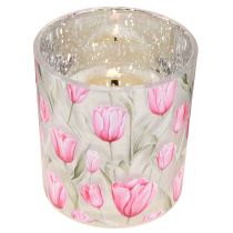 Artikel Deko-Windlicht aus Glas, Tulpenmotiv, 8 cm, 4er-Set