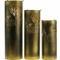 Artikel Vintage Kerzenhalter Metall Hirsch 30/38,5/45cm 3er-Set