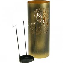 Artikel Vintage-Kerzenhalter aus Metall mit Hirschmotiv, 3er-Set, 30/38,5/45cm, Gold/Schwarz