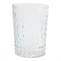Windlicht Glas Kerzenglas Teelichthalter Glas Ø7,5cm H10cm