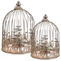 Windlicht Metall Hängedeko Ø29/23,5cm Vogelkäfig Deko 2er-Set