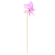 Artikel Windrad mit Punkten, Kunststoff, 8,5 cm Ø, Neonfarben, Holzstab, 12 Stück