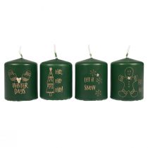 Weihnachtskerzen Kerzen Weihnachten Grün Ø5cm H6cm 4St