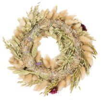 Artikel Trockenblumenkranz aus Naturmaterialien, 25 cm, Beige-Lila