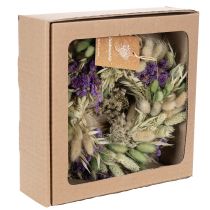 Artikel Trockenblumenkranz ø 26 cm mit natürlichen und violetten Akzenten für Frühling und Sommerdekoration