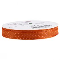 Artikel Polyester Geschenkband mit weißen Punkten Orange 10mm x 25m