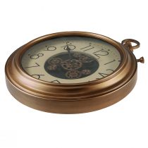 Artikel Wanduhr Retro Zahnradoptik Ø54cm Bronze Creme Kunststoff Holz