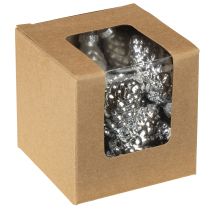 Artikel Zapfen Mix aus Glas, Silber, 5 cm, 14 Stück