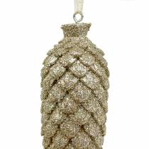 Artikel Christbaumschmuck Zapfen Gold Glitter 11cm 4St