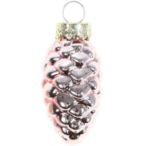 Artikel Zapfen Mix aus Glas Rosa 5cm 14 St