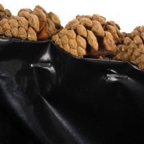 Artikel Rechteckiger Pflanzkasten aus Tannenzapfen 40 cm Naturbraun für Bepflanzung
