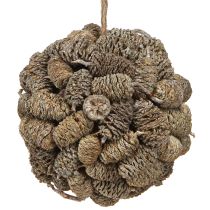 Artikel Hängedekoration Zapfenkugel 12cm Weiß gewaschen