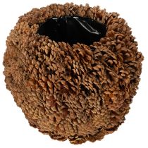 Artikel Deko-Übertopf aus Tannenzapfen rund Naturbraun 27 cm