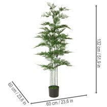 Artikel Künstlicher Bambusbaum 132 cm aus Kunststoff und Stoff mit schwarzem Topf, grün