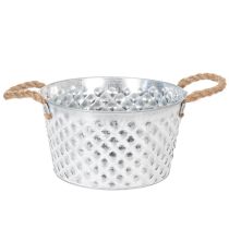 Artikel Zinkschale rund mit Seilgriffen Ø22cm H12cm für Dekoration und Pflanzen