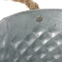 Artikel Zinkschale oval 31x20x15cm mit Rautenmuster und Seilgriffen