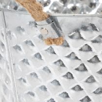 Artikel Zinkschale rund mit Seilgriffen Ø25cm H14cm aus Metall für Innen- und Außendekoration