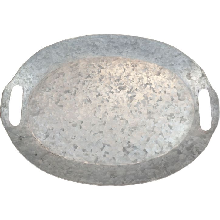 Artikel Deko Tablett oval Metalltablett Zinktablett 47×34×3cm