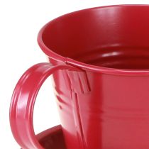 Artikel Metall-Tasse mit Untersetzer zum Bepflanzen, 11 cm, Rosa, Set aus 6 Stück