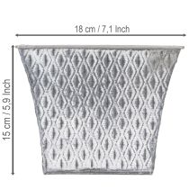 Artikel Zinktopf quadratisch mit Rautenmuster 18,5x18,5x15cm grau für Innenbereich