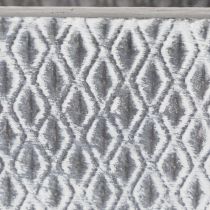 Artikel Zinktopf quadratisch mit Rautenmuster 18,5x18,5x15cm grau für Innenbereich