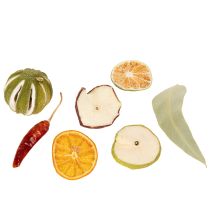 Artikel Getrocknete Fruchtscheiben 100g aus Apfel, Orange, Limette und Chili für DIY Dekoration