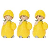 Artikel Zitronenkind Dekofiguren aus Polyresin 9 cm Gelb 3er-Set für Innenbereich