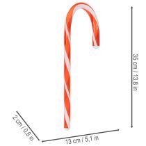 Artikel Künstliche Zuckerstangen 35 cm Rot-Weiß 3er-Set Kunststoff für Weihnachtsdekoration
