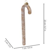 Artikel Zuckerstange Weihnachtsanhänger aus Glas mit Schneeflockenmotiv 22 cm Bronze