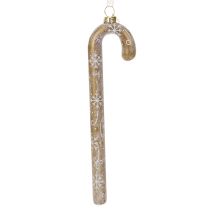 Artikel Zuckerstange Weihnachtsanhänger aus Glas mit Schneeflockenmotiv 22 cm Bronze