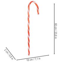 Artikel Künstliche Zuckerstange 60 cm Rot-Weiß Kunststoff 3er-Set