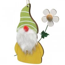 Artikel Frühlingsdeko Wichtel zum Aufhängen Holz Zwerg mit Blume H17cm 6 St