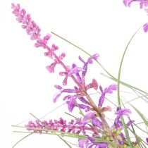 Artikel Künstliche Pflanze mit zarten Blüten, 67 cm, Lila und Grün, im Kunststofftopf