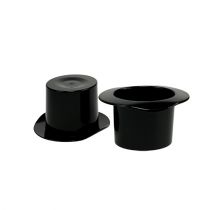 Deko Zylinder Schwarz, Silvester, Hut als Übertopf H5,5cm 12 St