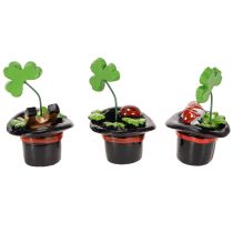 Artikel Glücksfiguren Kleeblatt und Käfer im Zylinder Kunststoff 7 cm 3er-Set