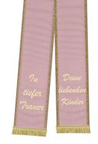Trauerband bedruckt 125mm x 75cm altrosa