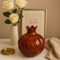 Artikel Granatapfel Deko Vase Keramik Rot Braun Ø10,5cm H12cm