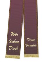 Trauerband bedruckt 125mm x 75cm aubergine