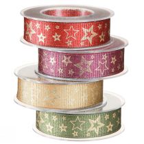 Artikel Sternenband Geschenkband mit Sternen Farbig 25mm 15m