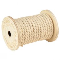 Artikel Baumwollkordel Deko Kordel Creme Ø5mm Holzspule mit je 7m 2St