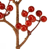 Artikel Set mit 6 künstlichen roten Beerenzweigen, 30 cm, Dekoration für Weihnachten