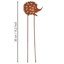 Artikel Beetstecker Igel aus Metall in Edelrost-Optik 10x8,5 cm 6er-Set
