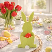 Artikel Bestecktasche aus Filz Osterhase 26 cm Grün Gelb 4er-Set