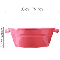 Artikel Blumenschale Rund Metall Rosa mit Griffen Ø33,5cm
