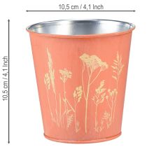 Artikel Blumentopf Metall Apricot-Gelb Ø10,5cm H10,5cm für Innen- und Außendekoration