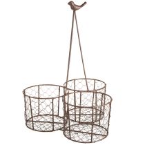 Artikel Blumentopf mit Metallgitter und Vogelmotiv, Keramik Terrakotta Ø30 cm, H11,5 cm