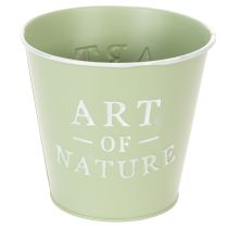 Artikel Blumentopf Zink Mintgrün Ø15cm Höhe 13,5cm mit Prägung „Art of Nature“