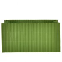 Artikel Blumenübertopf aus Papier gerippt Grün Olivgrün 24x12cm Set 6