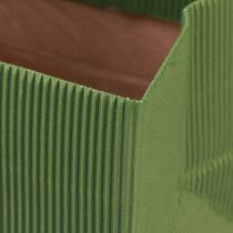 Artikel Blumenübertopf Papier Gerippt Olivgrün Grün 12cm 6 St